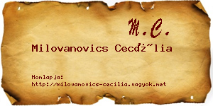 Milovanovics Cecília névjegykártya